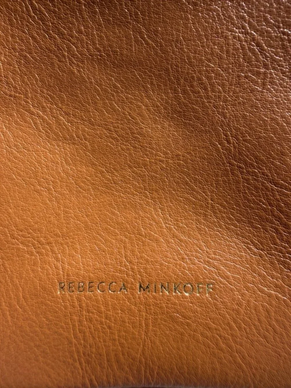 Rebecca Minkoff brown leather crossbody phone gold studded bag travel